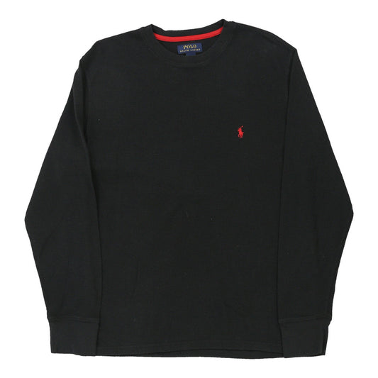 Vintage Ralph Lauren Long Sleeve T-Shirt - Large Black Cotton