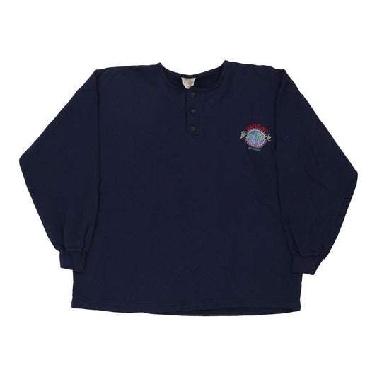 Vintage Hard Rock Cafe Long Sleeve T-Shirt - XL Navy Cotton