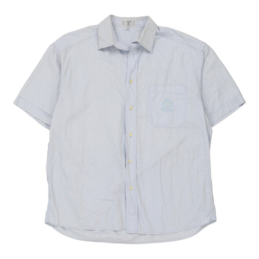 Vintage blue Valentino Short Sleeve Shirt - mens medium