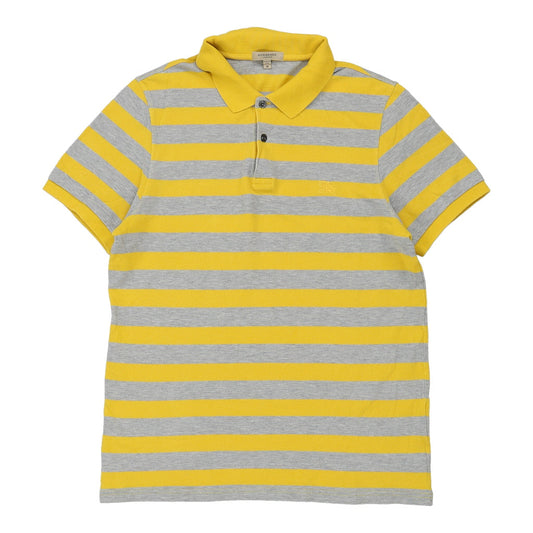 Vintage yellow Burberry London Polo Shirt - mens medium