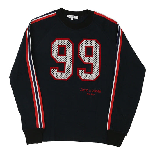 Vintage Dolce & Gabbana Graphic Sweatshirt - Small Black Cotton Blend