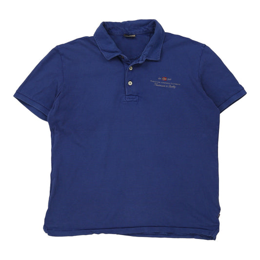 Vintage Napapijri Polo Shirt - 2XL Blue Cotton