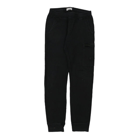 Vintage Age 14 Stone Island Joggers - Large Black Cotton Blend
