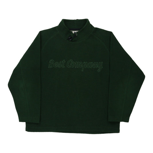 Vintage Best Company Spellout Fleece - Medium Green Polyester