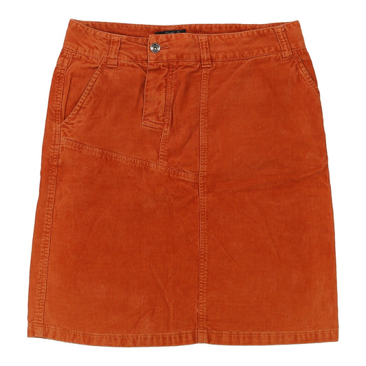 Vintage Best Company Midi Cord Skirt - 32W UK 12 Orange Cotton