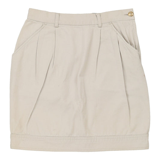 Vintage Moschino Mini Skirt - 27W UK 8 Beige Cotton