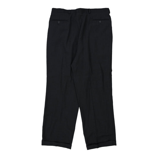 Vintage Yves Saint Laurent Trousers - 36W 29L Navy Wool Blend