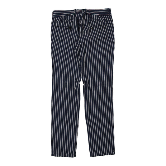 Vintage Gucci Striped Trousers - 36W 35L Navy Linen Blend
