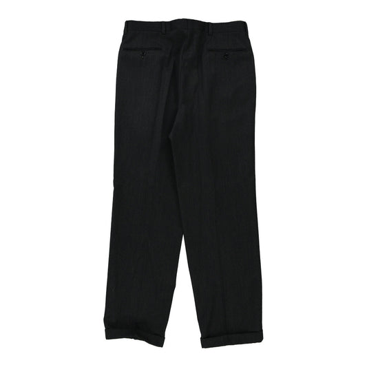 Vintage Valentino Trousers - 33W 31L Black Wool Blend