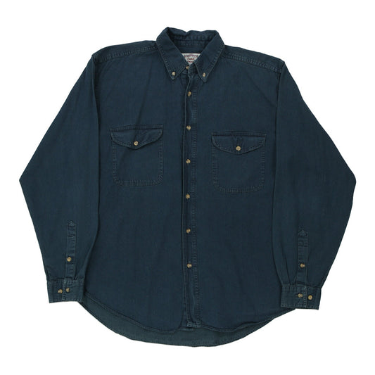 Vintage Double Impact Shirt - Large Navy Cotton