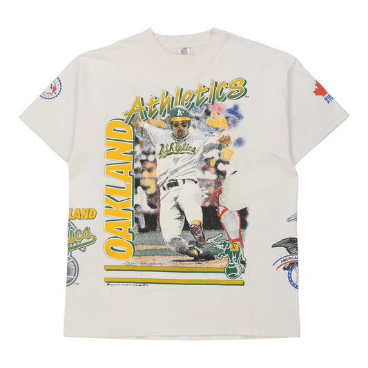 Vintage white Oakland Athletics Bulletin Athletic T-Shirt - mens large