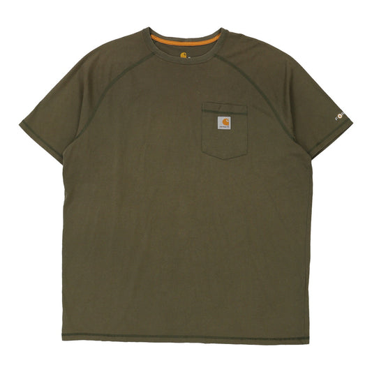 Vintage Carhartt T-Shirt - XL Khaki Cotton