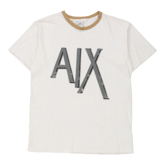 Vintage Made in USA Armani Exchange Graphic T-Shirt - Small White Cotton