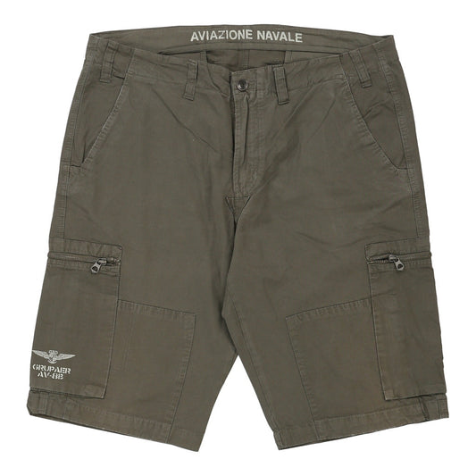 Vintage Marina Militare  Aviazione Navale Cargo Shorts - 38W 14L Khaki Cotton