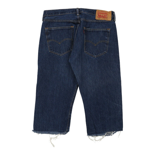Vintage 501 3/4 Length Levis Denim Shorts - 36W 19L Blue Cotton