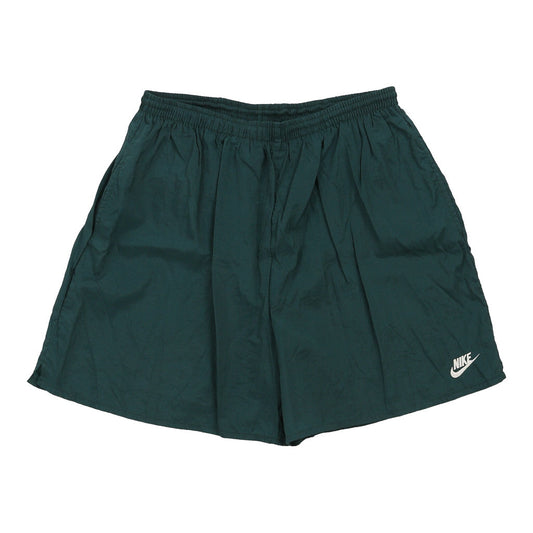 Vintage Nike Spellout Sport Shorts - XL Green Polyester