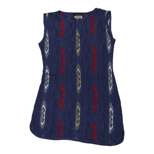 Vintage Coogi Mini Dress - Large Blue Cotton Blend