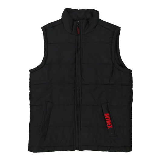 Vintage Avirex Gilet - Medium Black Polyester