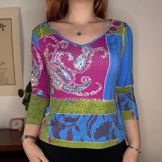 Vintage multicoloured Unbranded Long Sleeve Top - womens large