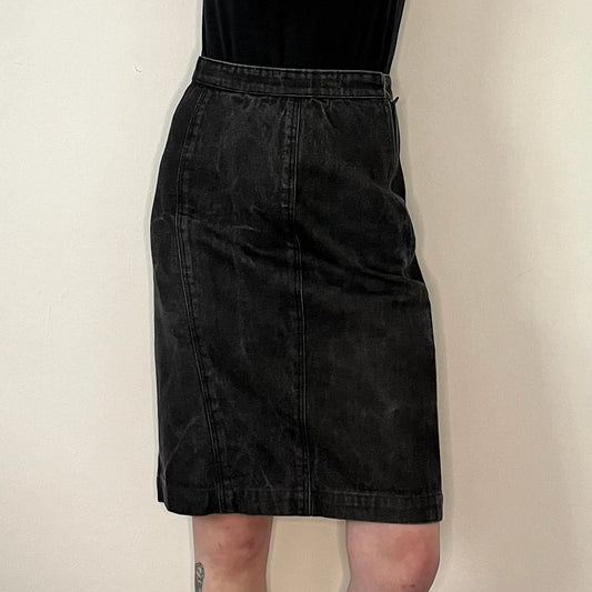 Vintage black Unbranded Denim Skirt - womens 25" waist