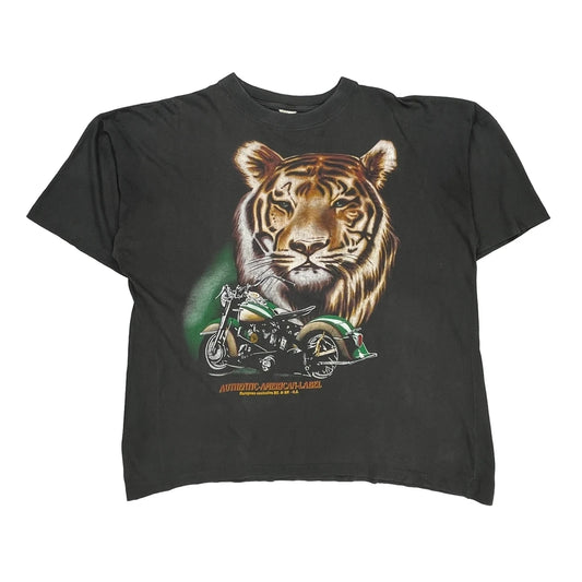 Unbranded Single Stitch T-Shirt - 2XL Black Cotton