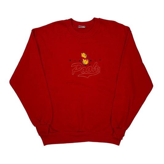 Winnie The Pooh Disney Cartoon Sweatshirt - Large Red Cotton