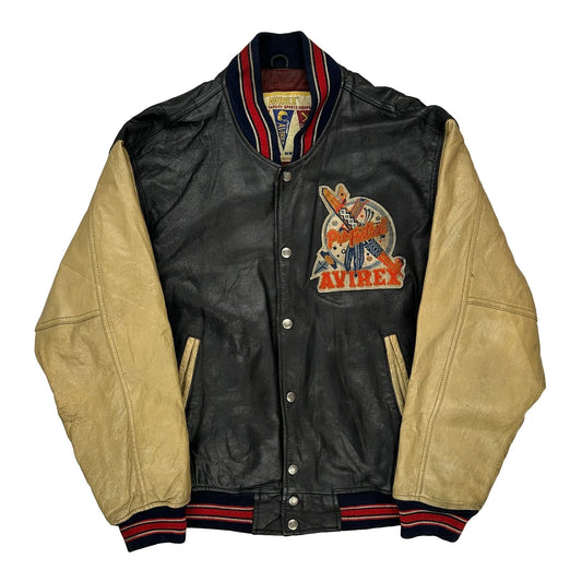Oorang Indians Football Avirex Leather Jacket - Medium Beige Leather