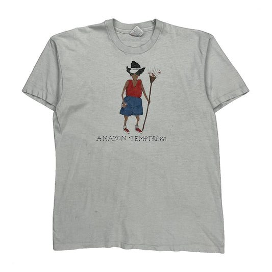 Amazon Temptress Hanes Single Stitch T-Shirt - XL Grey Cotton