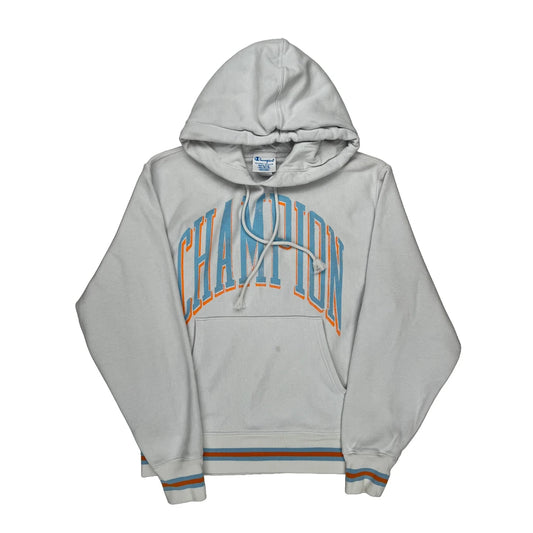 Reverse Weave Champion Spellout Hoodie - Medium White Cotton