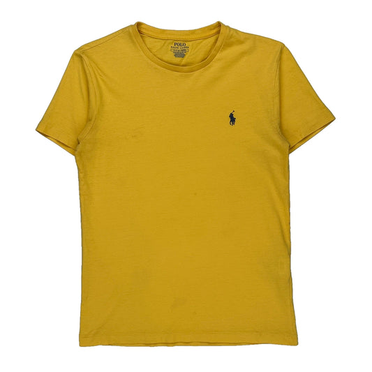 Polo By Ralph Lauren Slim Fit T-Shirt - Small Yellow Cotton