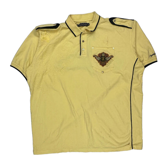 Coogi Polo Shirt - 3XL Yellow Cotton
