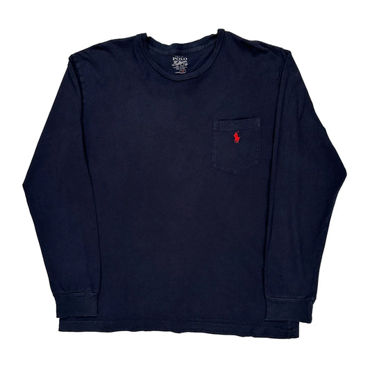 Polo By Ralph Lauren Long Sleeve T-Shirt - Medium Navy Cotton
