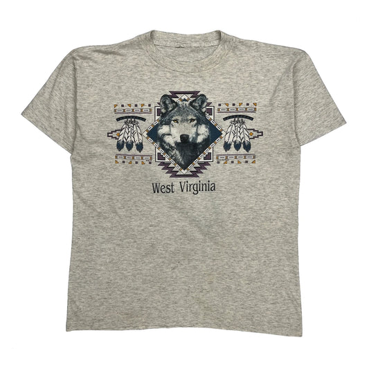 West Virginia Unbranded Single Stitch T-Shirt - XL Grey Cotton Blend