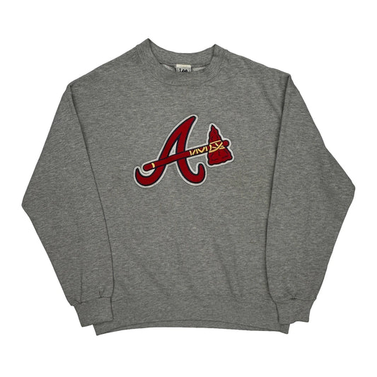 Atlanta Braves Lee Sport Sweatshirt - XL Grey Cotton Blend