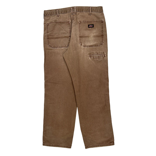 Dickies Carpenter Trousers - 34W 30L Brown Cotton