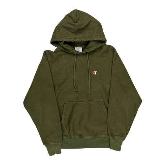 Reverse Weave Champion Hoodie - Small Green Cotton