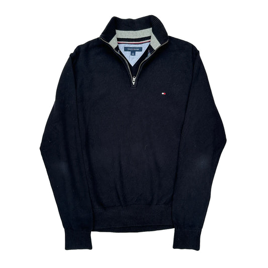 Tommy Hilfiger 1/4 Zip - Large Black Cotton