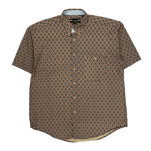 Vintage New River Short Sleeve Shirt - XL Multicoloured Cotton