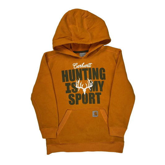 Age 10-12 Carhartt Graphic Hoodie - Medium Orange Cotton