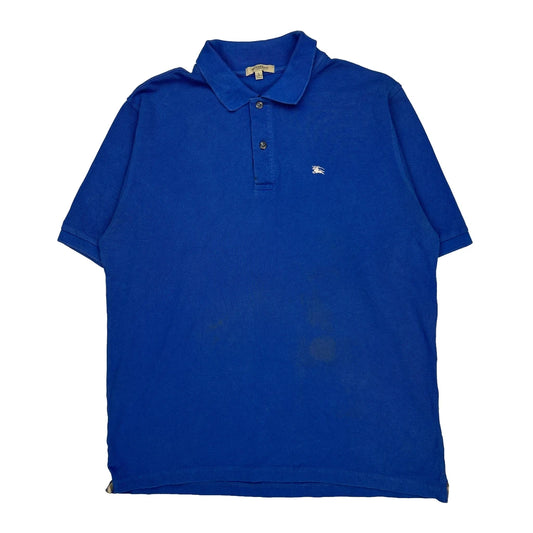 Burberry London Polo Shirt - Large Blue Cotton