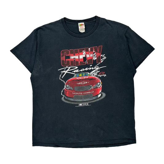 Chevy Racing Fruit Of The Loom Nascar T-Shirt - XL Black Cotton