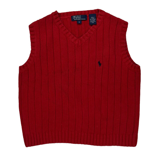 Age 5 Polo By Ralph Lauren Sweater Vest - Small Red Cotton