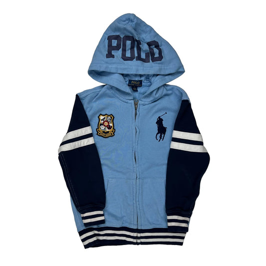 Age 6 Polo Bear Patch Polo By Ralph Lauren Hoodie - Small Blue Cotton