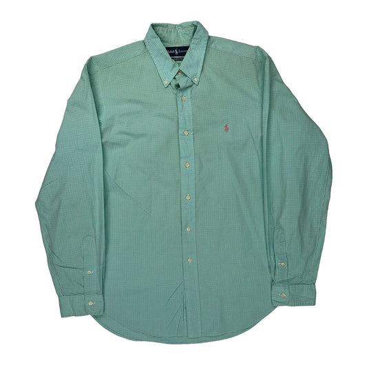 Ralph Lauren Checked Shirt - Large Green Cotton