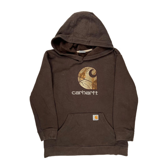 Age 14-16 Carhartt Graphic Hoodie - Large Brown Cotton
