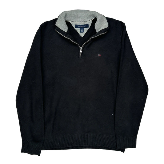 Tommy Hilfiger 1/4 Zip - Large Black Cotton