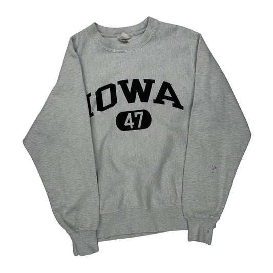 Reverse Weave Champion College Sweatshirt - Small Grey Cotton