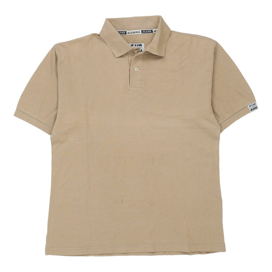 Vintage beige Iceberg Polo Shirt - mens medium