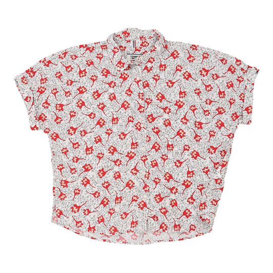 Tommy Jeans Floral Short Sleeve Shirt - Small Multicoloured Viscose Blend